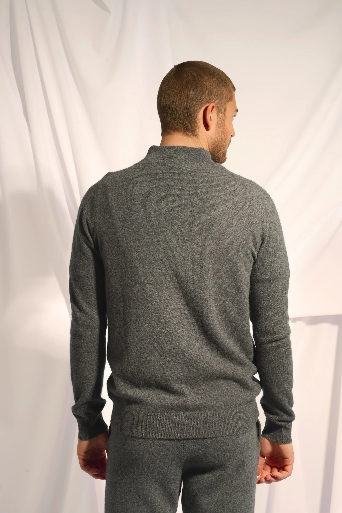 ALAN gilet col montant anthracite chiné – Image 4