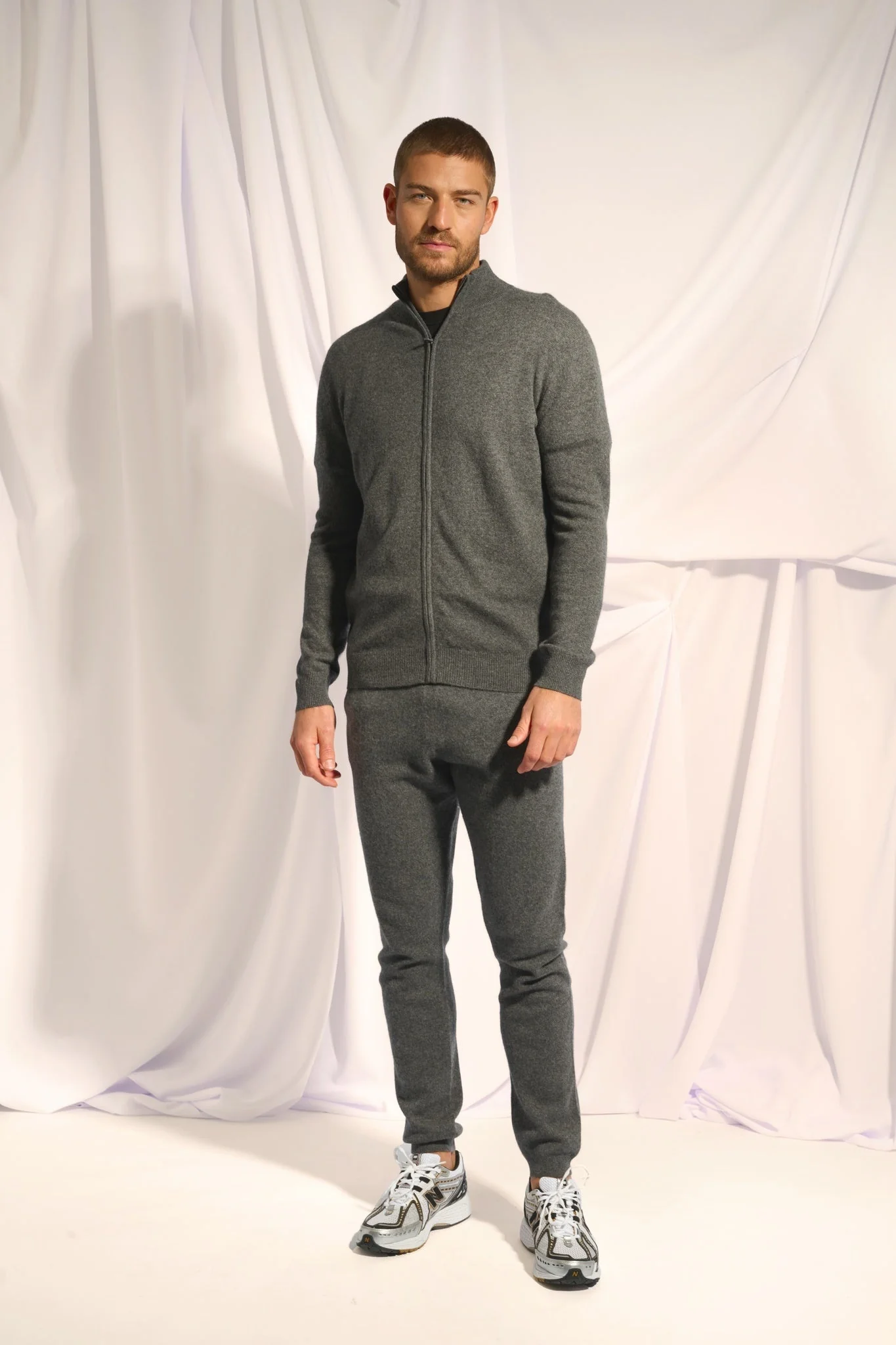 ALAN gilet col montant anthracite chiné – Image 6