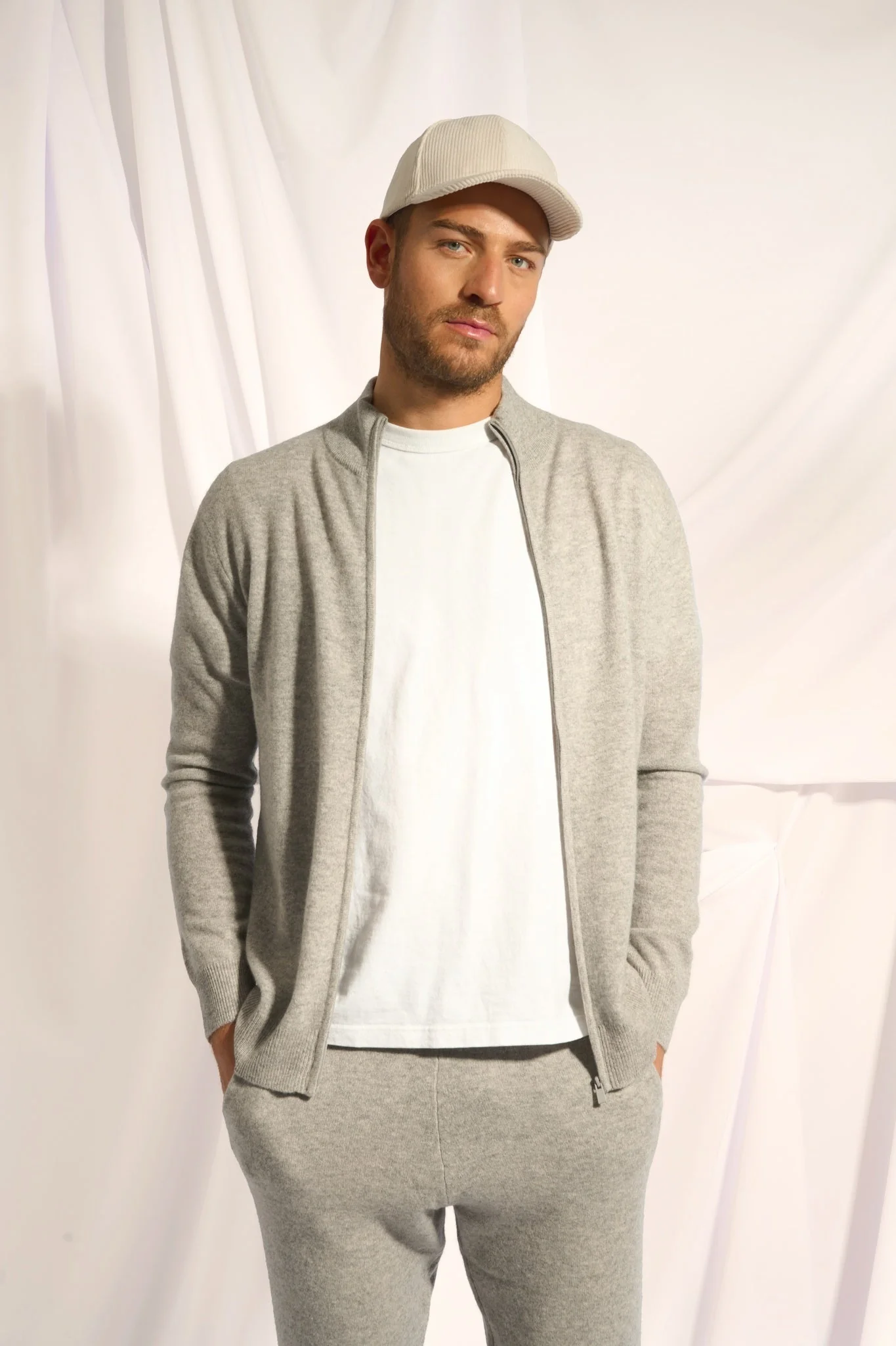 ALAN gilet col montant nuage chiné – Image 4