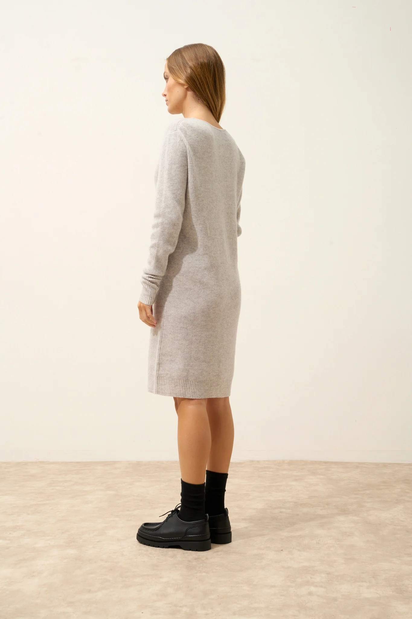 AURÉLINE robe col rond glacier chiné – Image 4