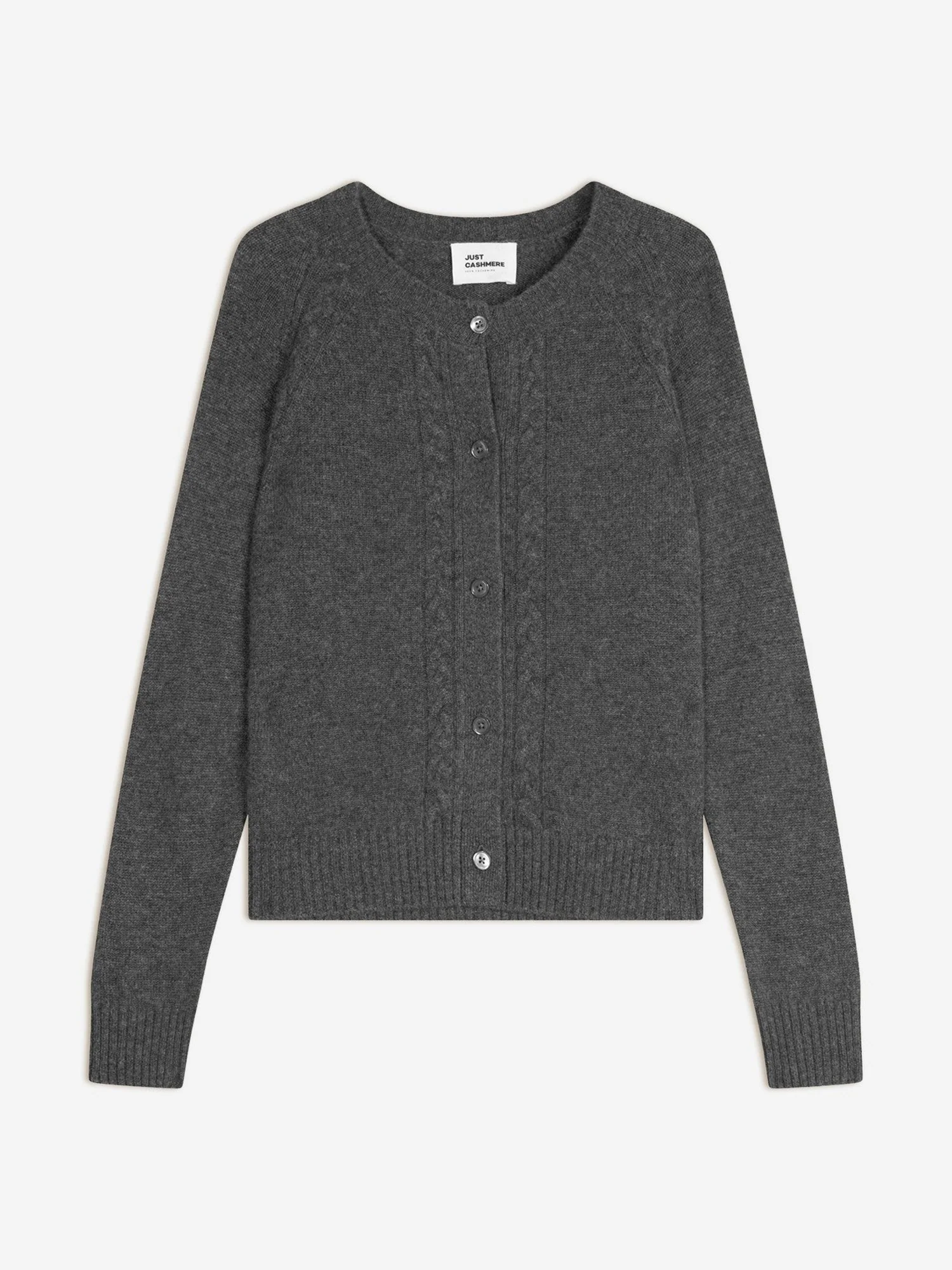 CALISTA cardigan col rond 4 fils anthracite chiné – Image 2