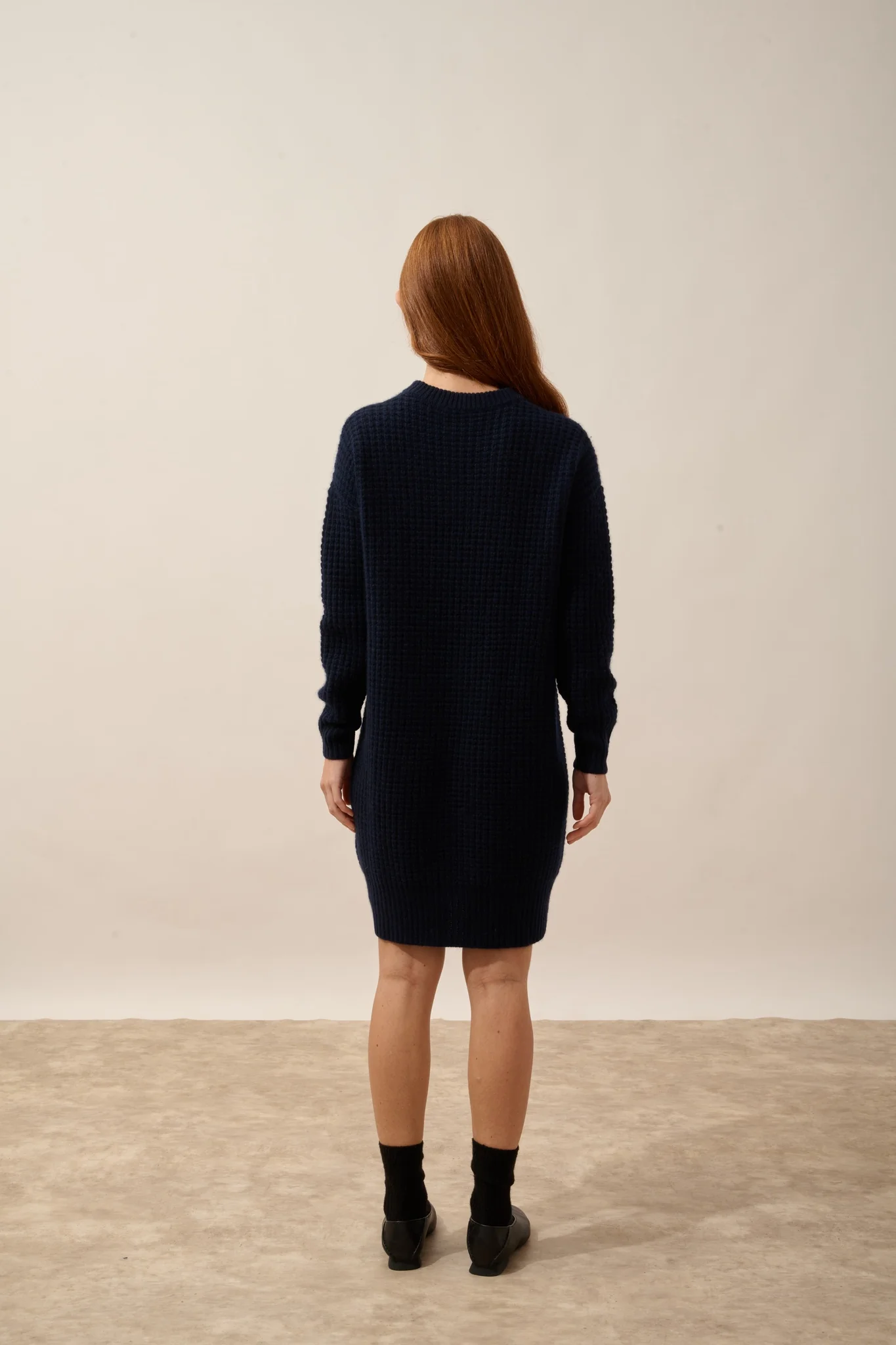 CHEWA robe col rond 8 fils navy – Image 3