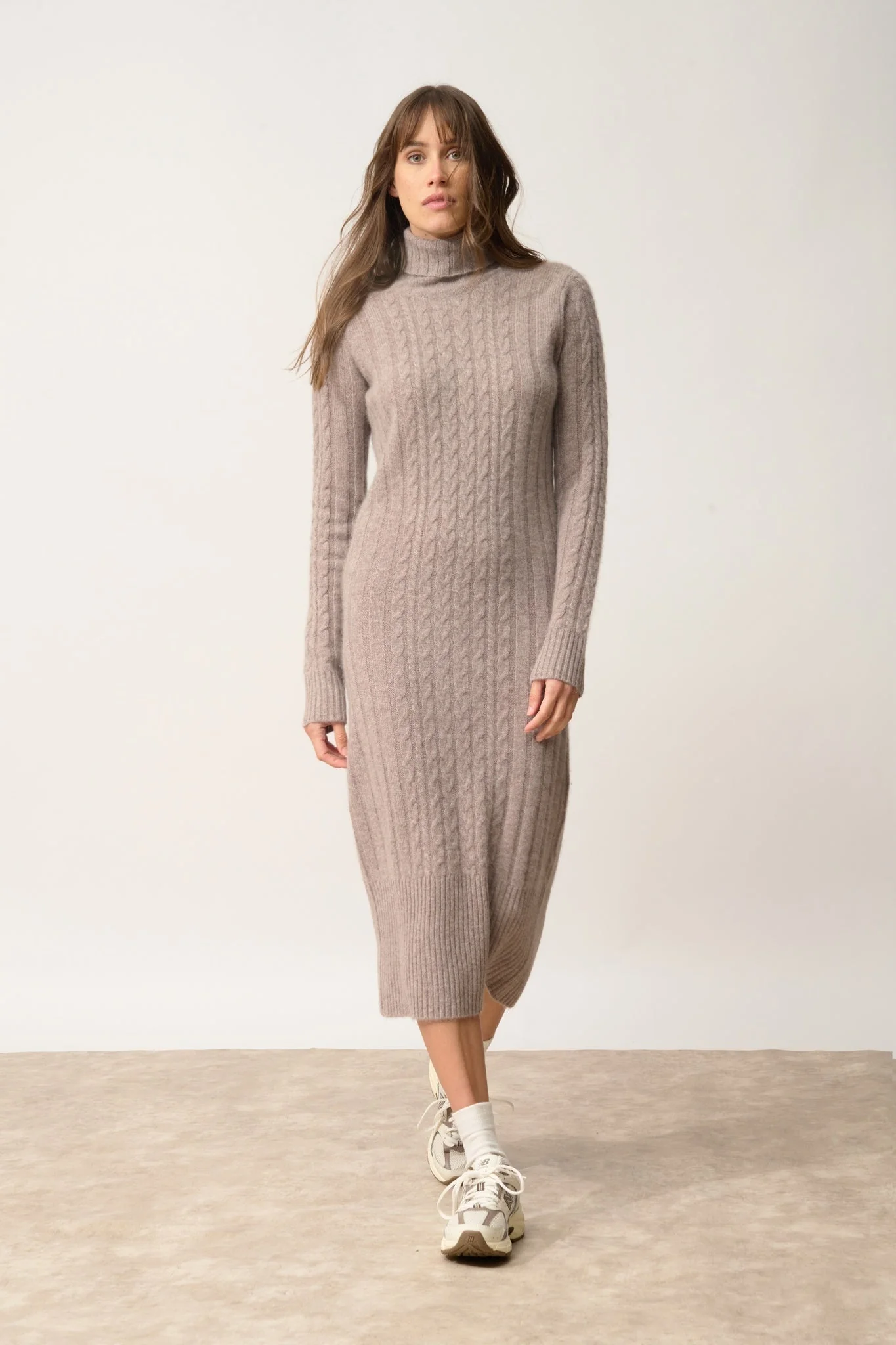 DOLKAR robe col roulé caribou chiné – Image 2