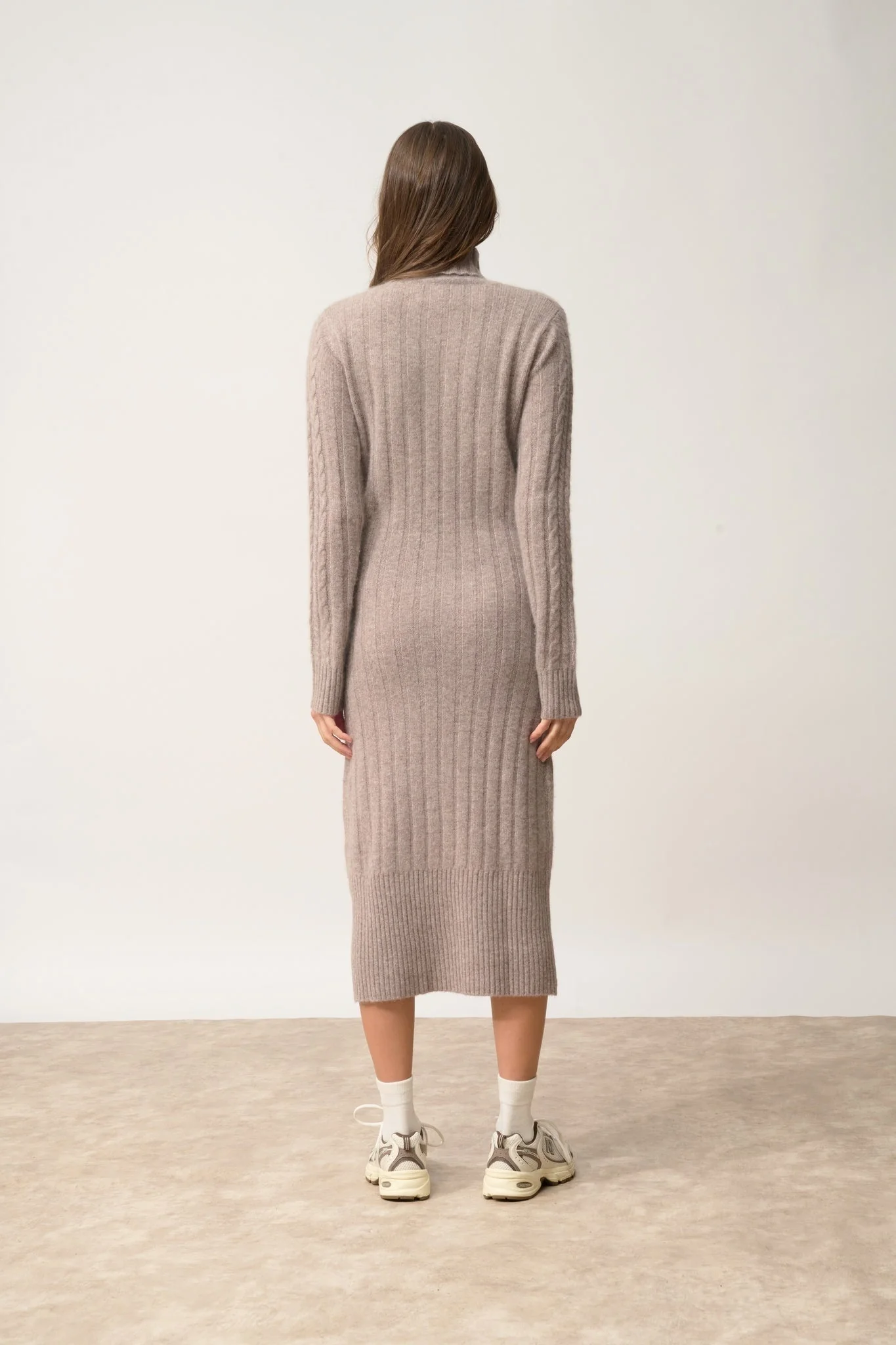 DOLKAR robe col roulé caribou chiné – Image 4