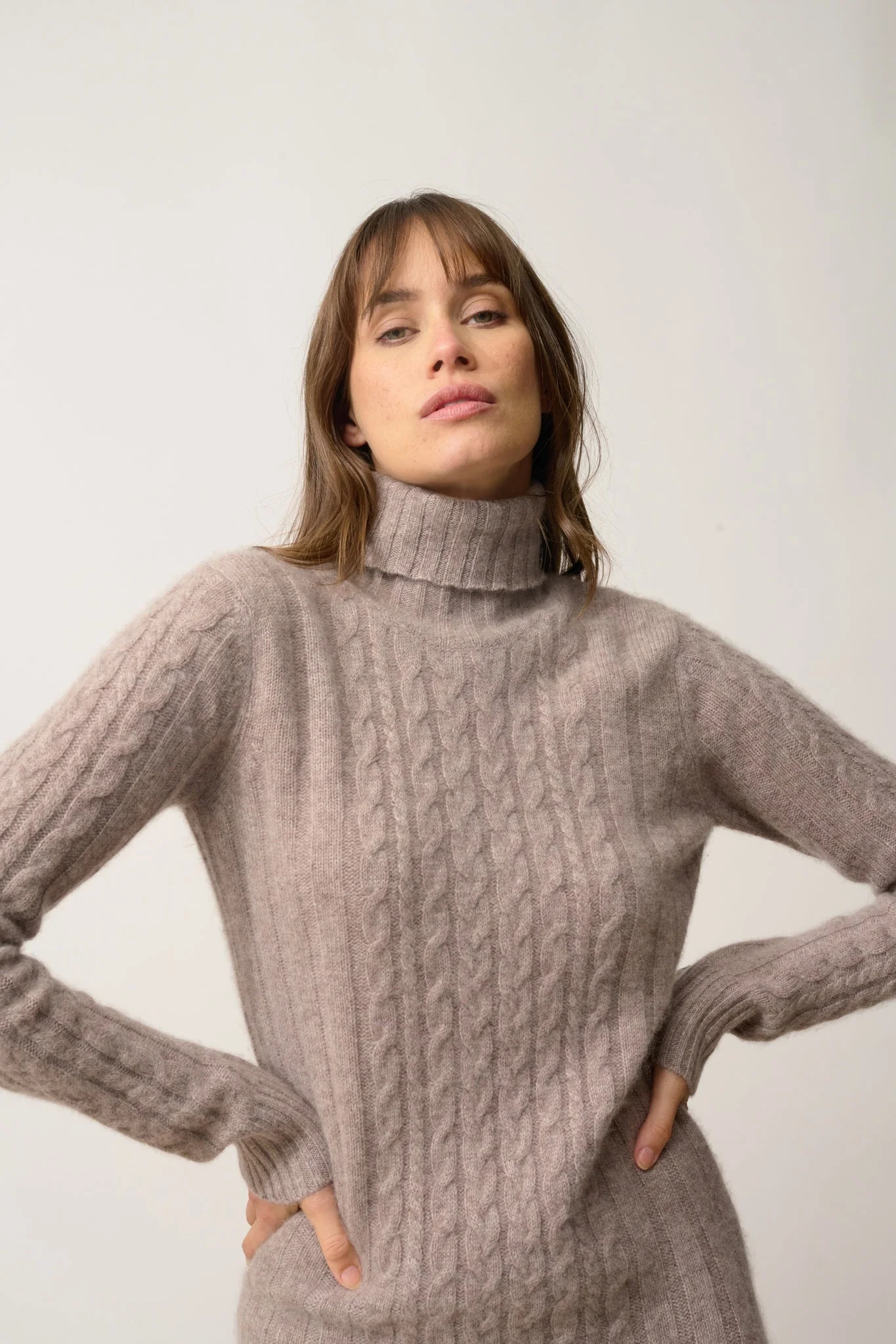 DOLKAR robe col roulé caribou chiné – Image 5