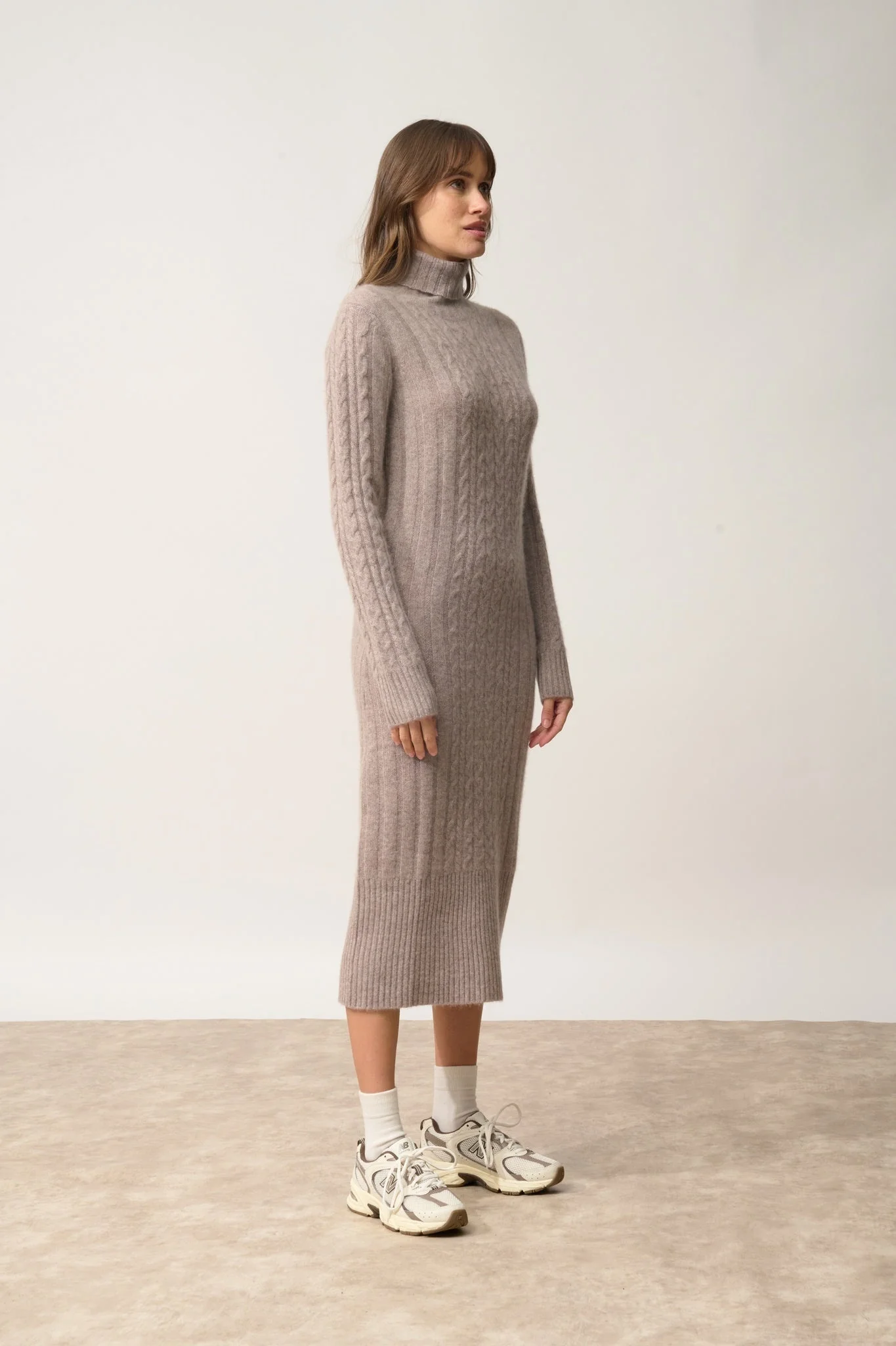 DOLKAR robe col roulé caribou chiné – Image 6