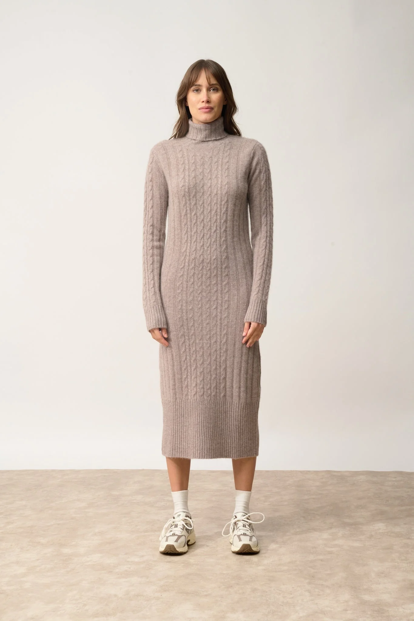 DOLKAR robe col roulé caribou chiné – Image 7