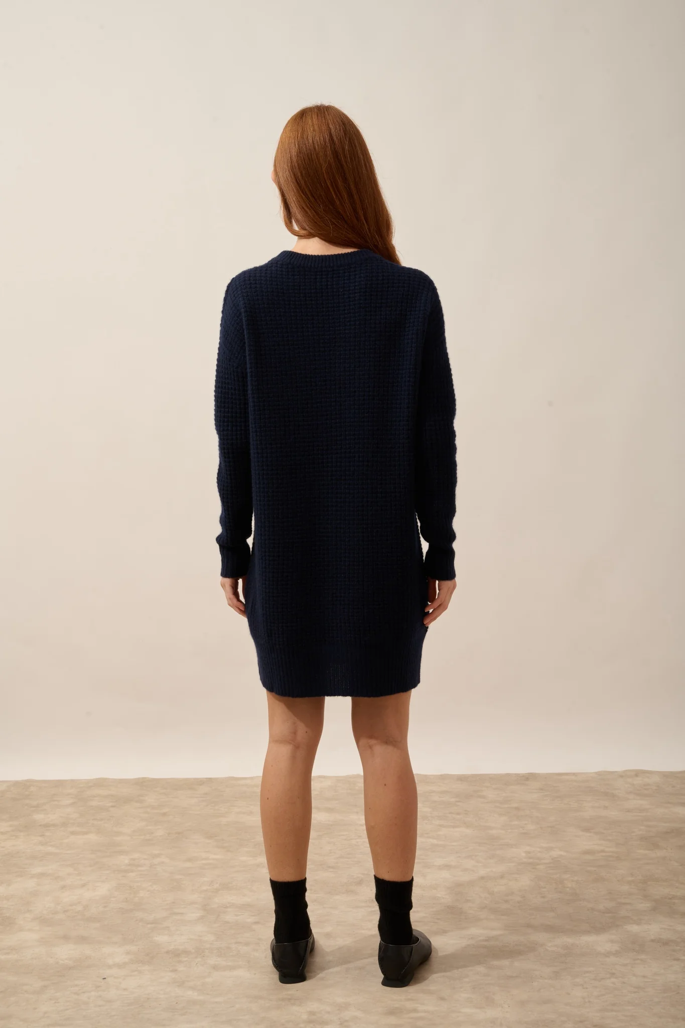 ELENA robe col rond 6 fils navy – Image 4