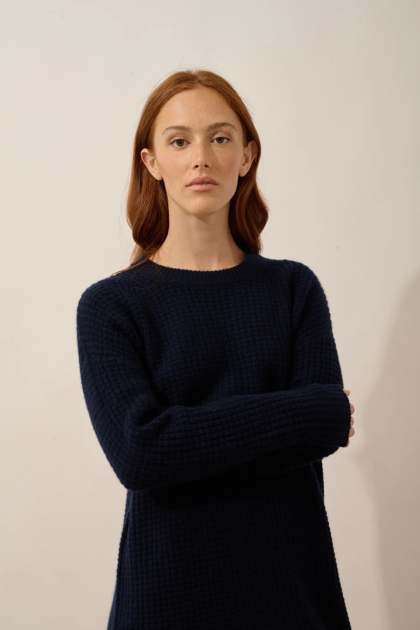 ELENA robe col rond 6 fils navy – Image 5