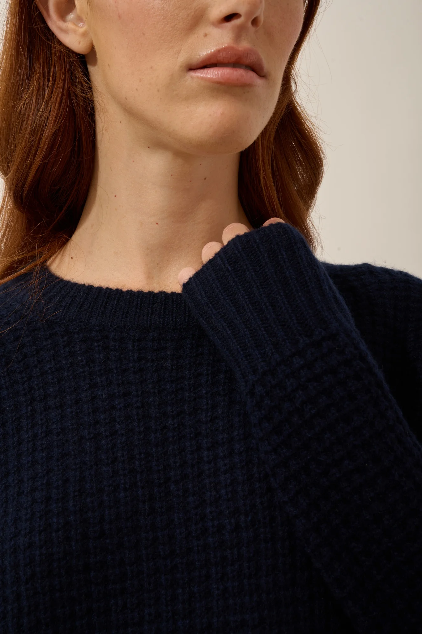 ELENA robe col rond 6 fils navy – Image 6