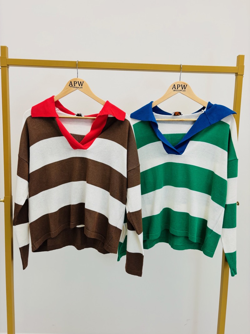 Polo Rayé en Coton à Rayures Graphiques – Image 4