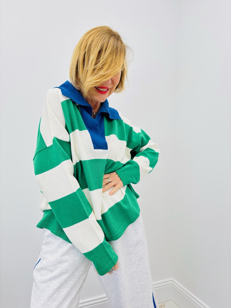 Polo Rayé en Coton à Rayures Graphiques – Image 2