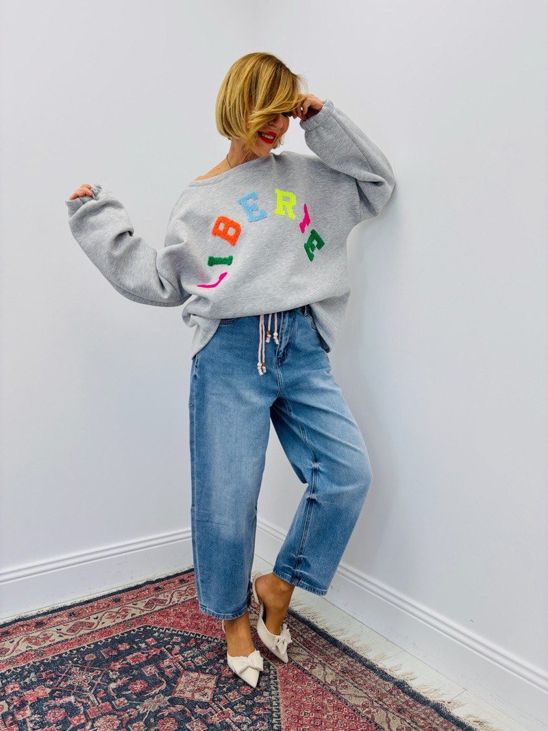 Sweat en Maille Douce à Lettrage Texturé Coloré – Image 6