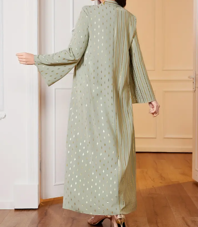 Caftan Élégant à Col V – Grâce & Féminité Orientale – Image 5