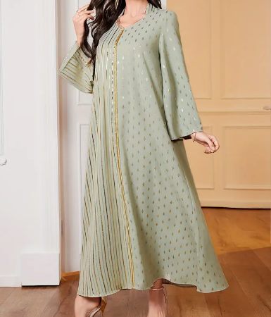 Caftan Élégant à Col V – Grâce & Féminité Orientale – Image 8