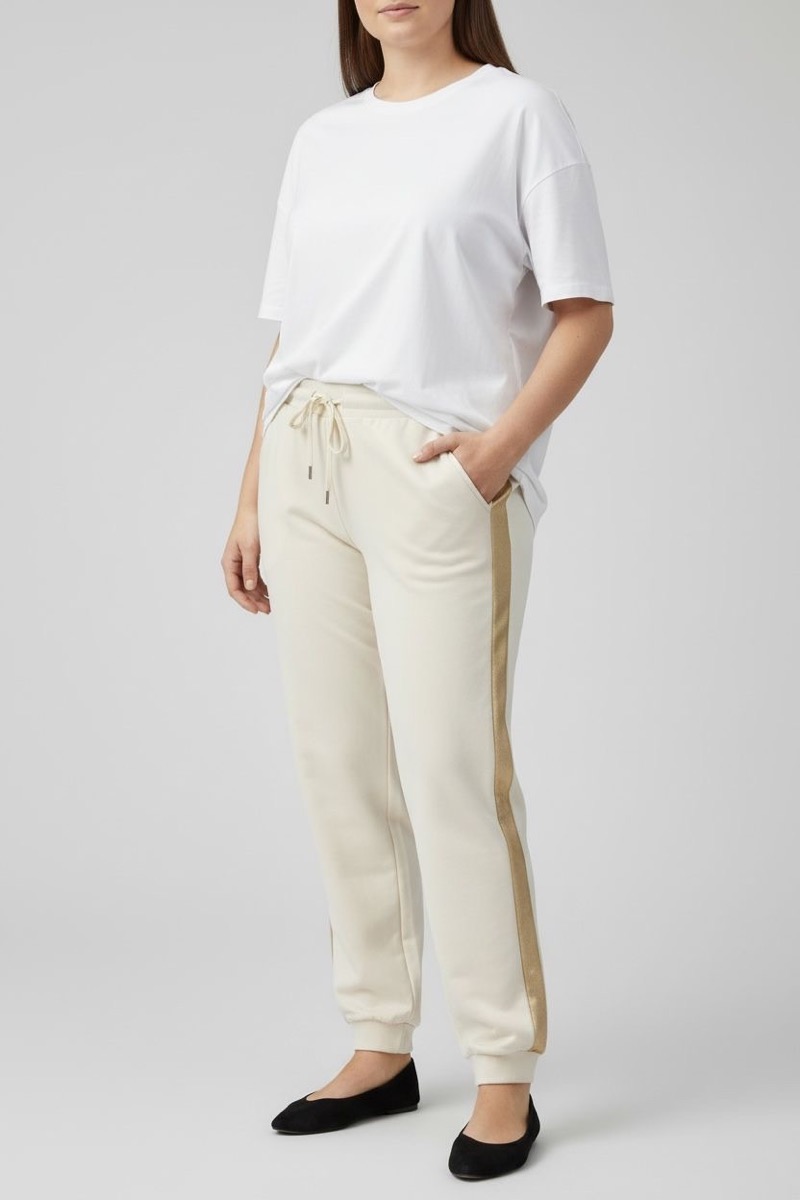 Pantalon Jogging Grande Taille Chic & Confort – Détails Satinés Élégants – Image 4