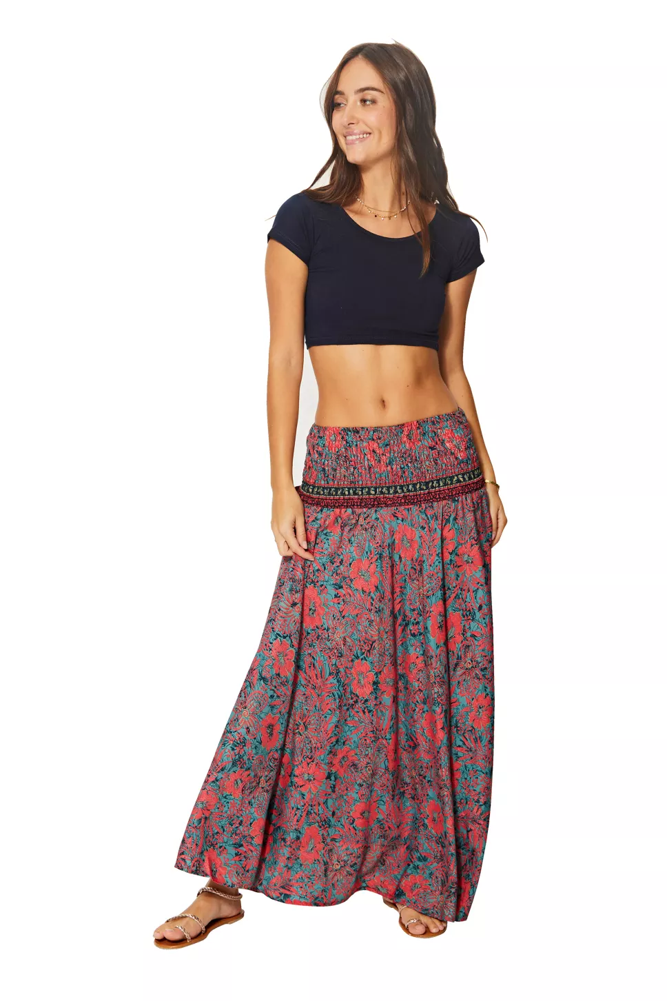 Jupe / Robe 2en1 corail et bleue – JIP0047B – Image 2