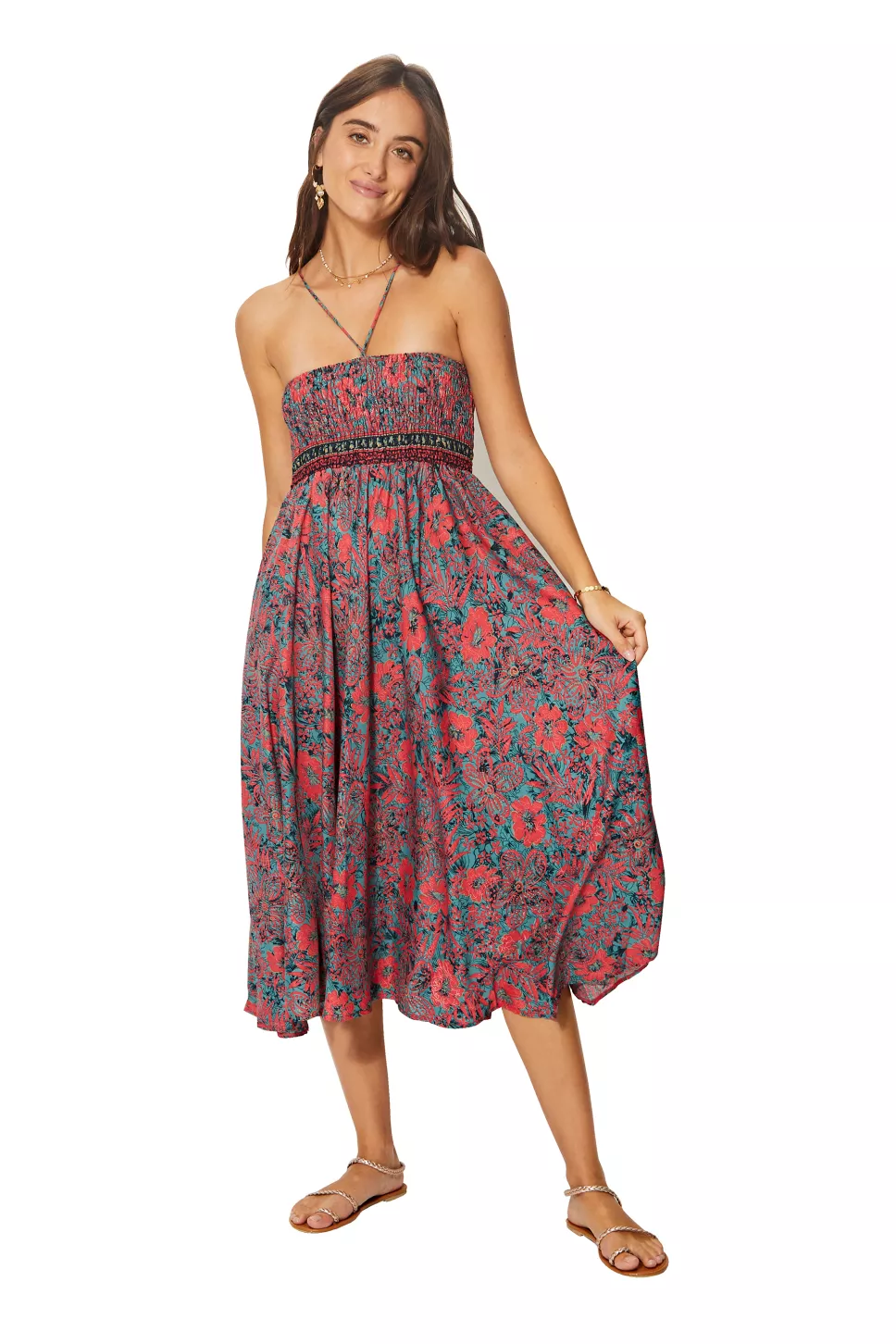 Jupe / Robe 2en1 corail et bleue – JIP0047B – Image 3